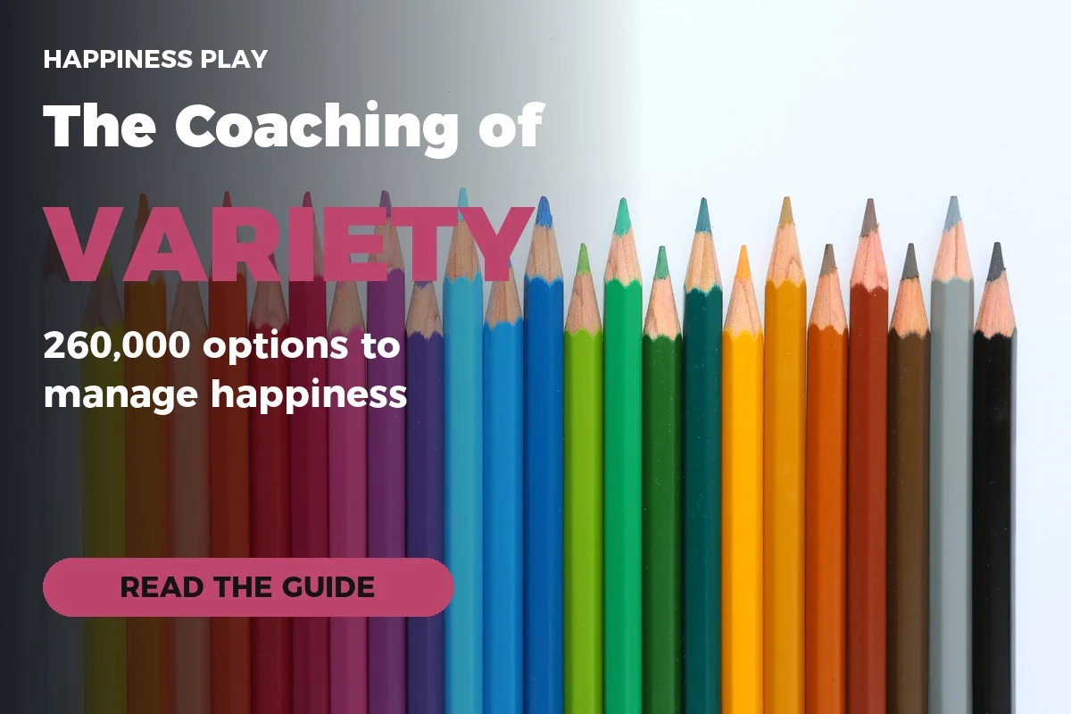 Colored pencils fanned out with the title The Coaching of Variety and 260,000 options