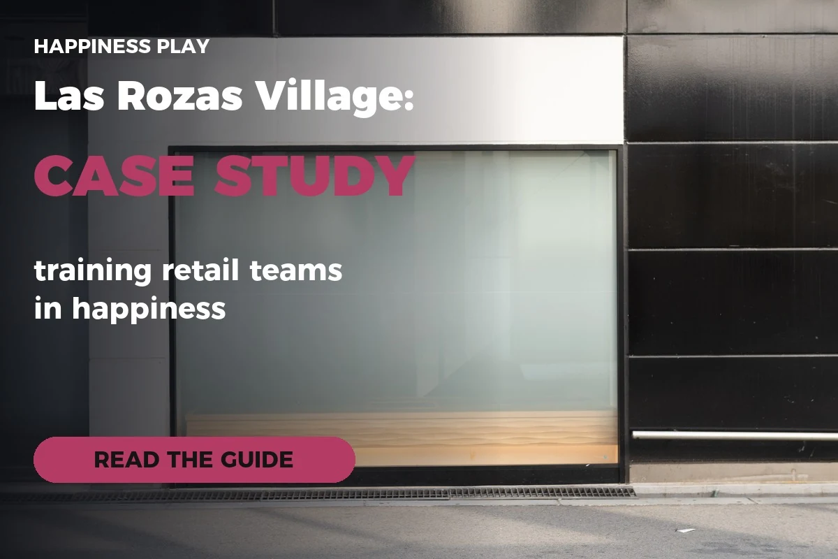 Boutique shop front with a large window and the title Las Rozas Village case study